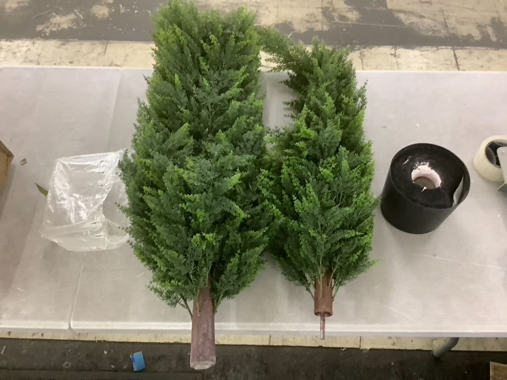 6' Artificial Cedar Tree - Needs Remounted in Pot - Image 1 - Lot 401