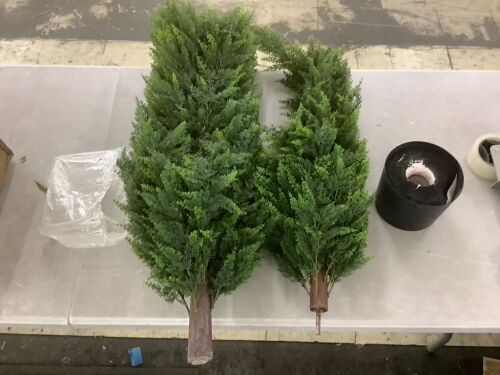 6' Artificial Cedar Tree - Needs Remounted in Pot - Lot 401