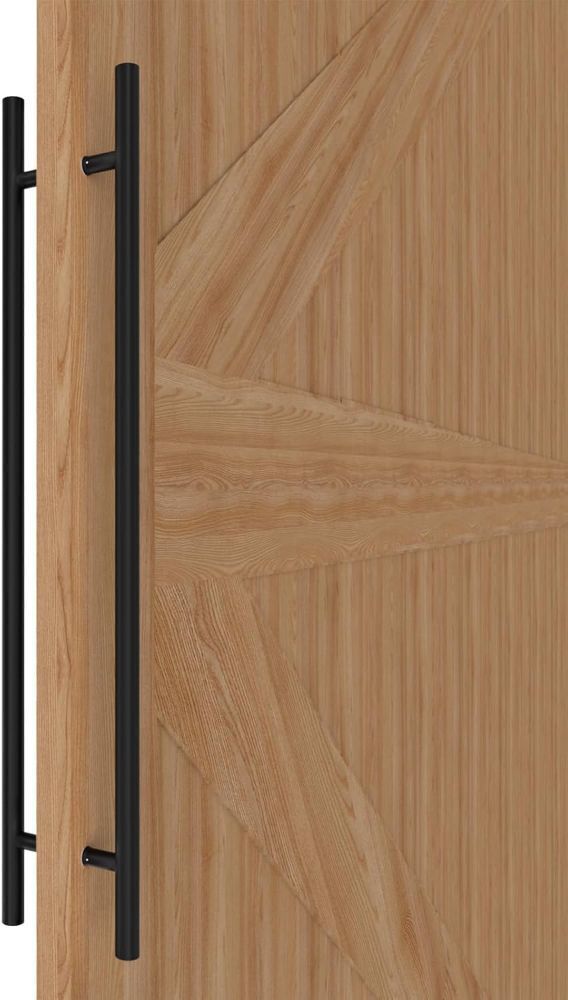 36" Matte Black Round Barn Door Handles - Image 1 - Lot 402