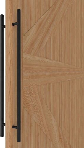 36" Matte Black Round Barn Door Handles - Lot 402