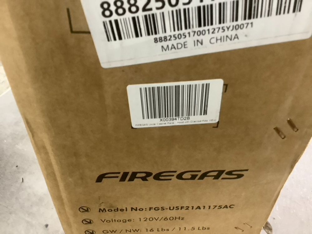 FIREGAS Under Cabinet Range Hood 30 inch with Brushless DC Motor, LED Light, 3 Speed Exhaust Fan - Image 6 - Lot 601