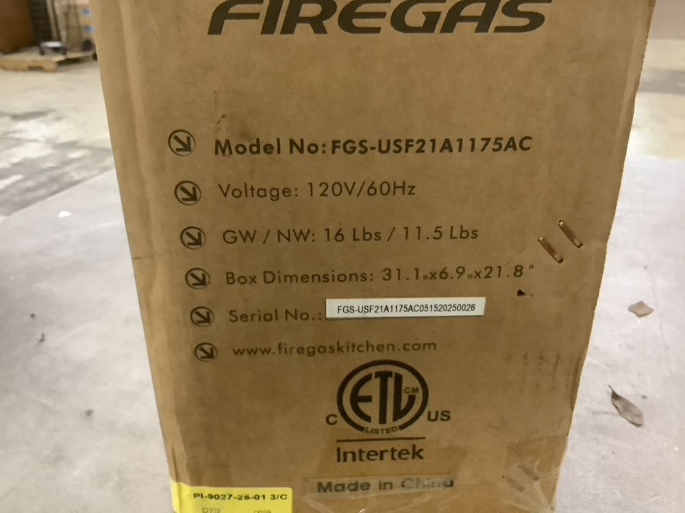 FIREGAS Under Cabinet Range Hood 30 inch with Brushless DC Motor, LED Light, 3 Speed Exhaust Fan - Image 7 - Lot 601