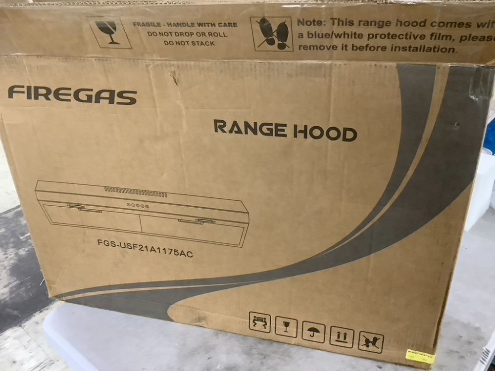 FIREGAS Under Cabinet Range Hood 30 inch with Brushless DC Motor, LED Light, 3 Speed Exhaust Fan - Image 8 - Lot 601