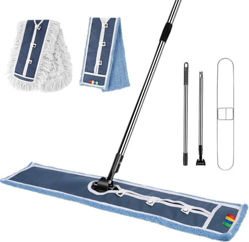MASTERTOP Industrial Mop, Extra Large Floor Mop with Microfiber & Cotton Pad - Lot 610