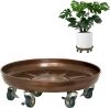 17" Heavy Duty Metal Plant Saucer with Wheels - Thumbnail 1