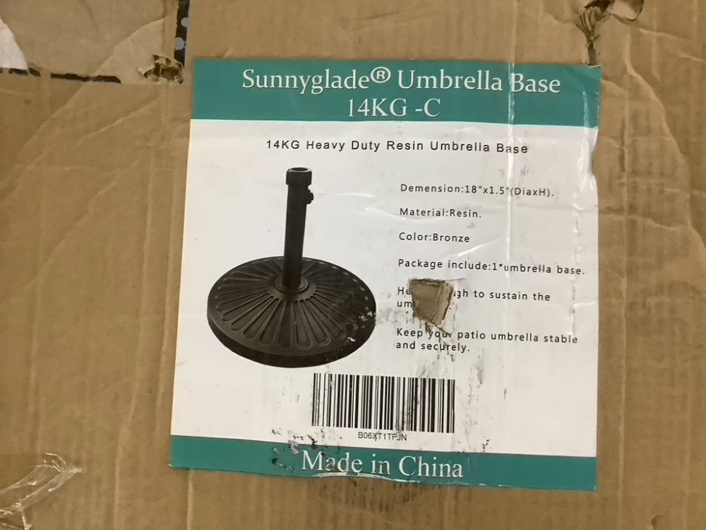Sunnyglade 18" 30.2-lbs Heavy Duty Round Antiqued Umbrella Base - Bronze - Image 6 - Lot 608