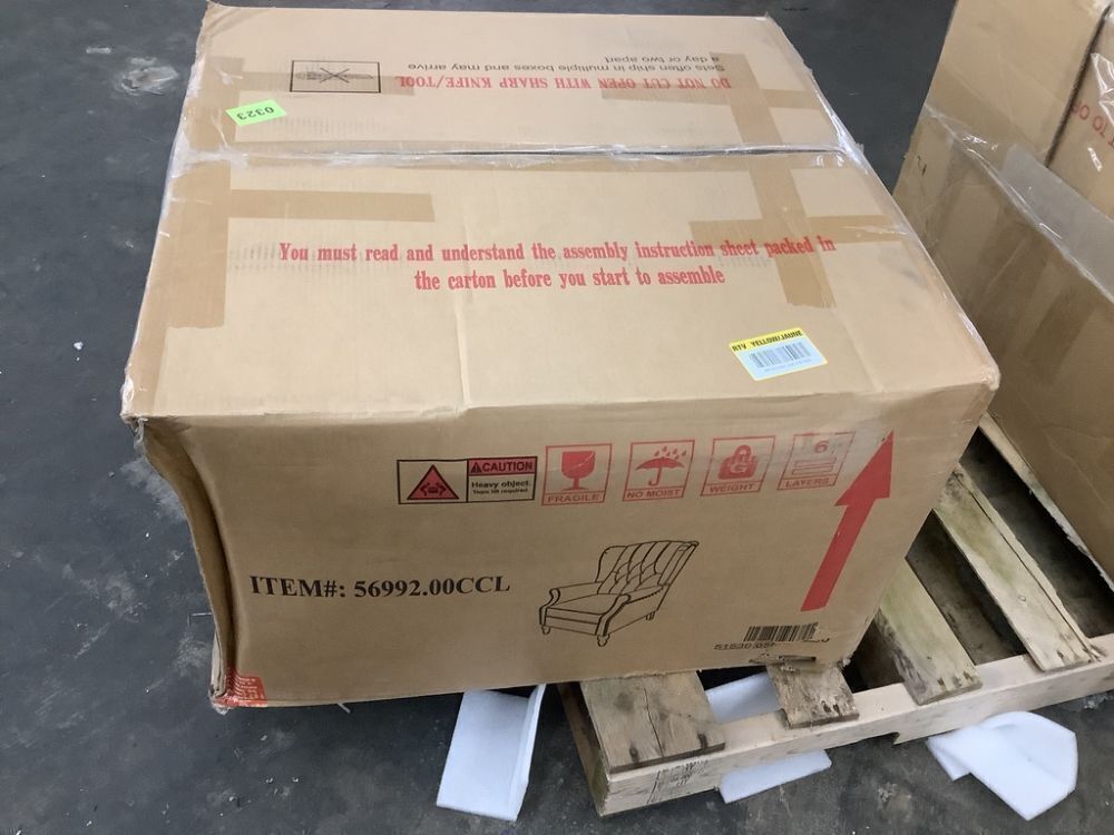 Noble House Charcoal Gray Tufted Back Fabric Recliner - Image 3 - Lot 62JF