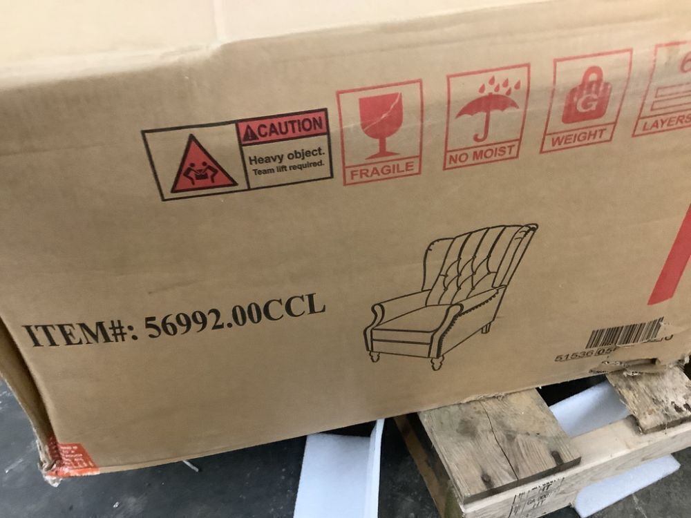 Noble House Charcoal Gray Tufted Back Fabric Recliner - Image 5 - Lot 62JF