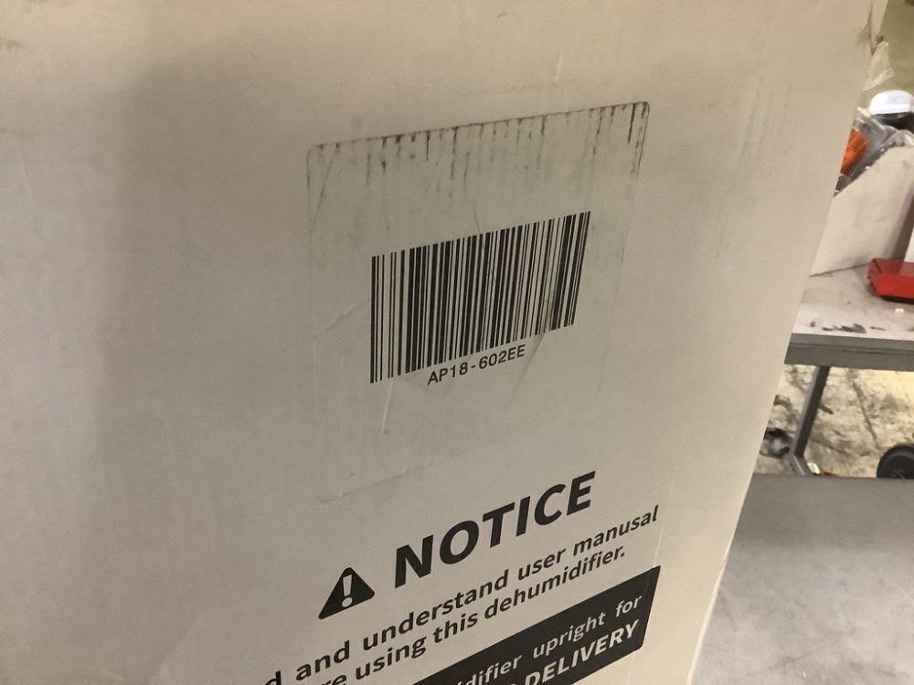 38 pt. 2000 sq. ft. Portable Dehumidifier in White with 8.03 pt. Bucket, Auto Defrost, Anionic Air Mode, 2-Fan Speeds - Image 5 - Lot 92JF