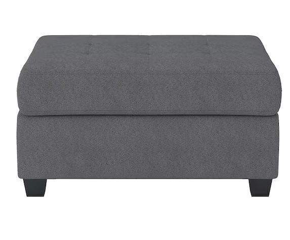 Lazzara Colrich Gray Microfiber Rectangle Storage Ottoman - Image 1 - Lot 97JF