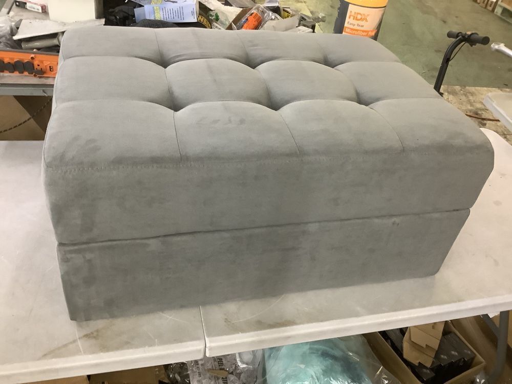 Lazzara Colrich Gray Microfiber Rectangle Storage Ottoman - Image 2 - Lot 97JF