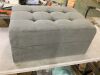 Lazzara Colrich Gray Microfiber Rectangle Storage Ottoman - Thumbnail 2