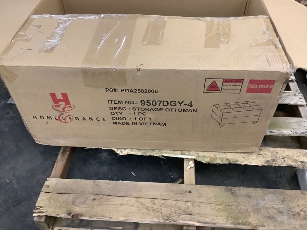 Lazzara Colrich Gray Microfiber Rectangle Storage Ottoman - Image 6 - Lot 97JF