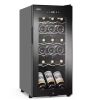 13.6 in. Black Freestanding Beverage Center 18-Bottle Wine Cooler with Interior Light - Damaged Hinge - Thumbnail 1