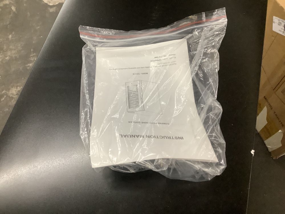 13.6 in. Black Freestanding Beverage Center 18-Bottle Wine Cooler with Interior Light - Damaged Hinge - Image 3 - Lot 98JF