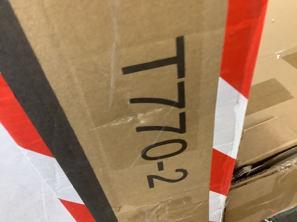 Signature DESIGN BY ASHLEY Fostead 23.88 in. White / Dark Brown Square Marble End Table with Cross Base - Image 3 - Lot 100JF