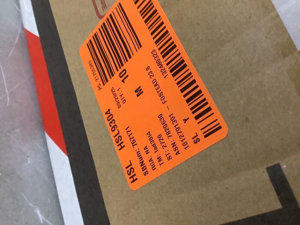 Signature DESIGN BY ASHLEY Fostead 23.88 in. White / Dark Brown Square Marble End Table with Cross Base - Image 5 - Lot 100JF