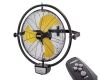 5000 CFM 20 in. Orbital Remote Control Mounted Wall Fan with 3-Speed, Oscillation and Tilting in Yellow - Thumbnail 1