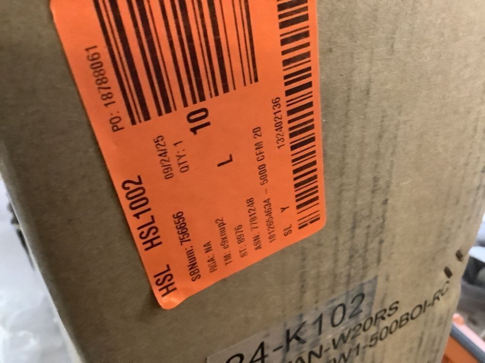 5000 CFM 20 in. Orbital Remote Control Mounted Wall Fan with 3-Speed, Oscillation and Tilting in Yellow - Image 9 - Lot 91JF