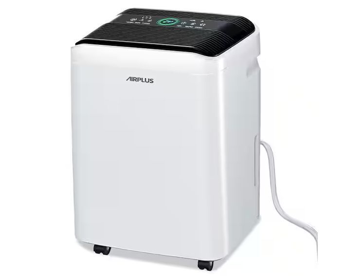 50 pt. 4,500 sq. ft. Dehumidifier in White with Drain Hose and Bucket, Auto Defrost, Low Noise - Image 1 - Lot 93JF