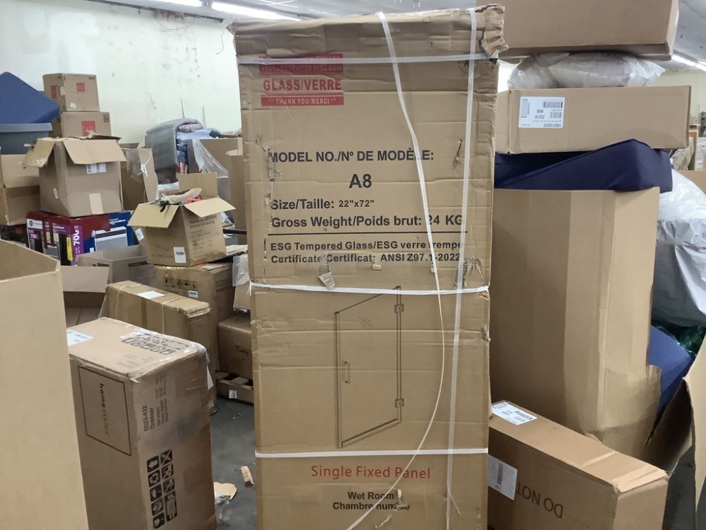 Frameless Tempered Glass Hinged Shower Door, 24" x 72" x 5/16" - Image 2 - Lot 75JF