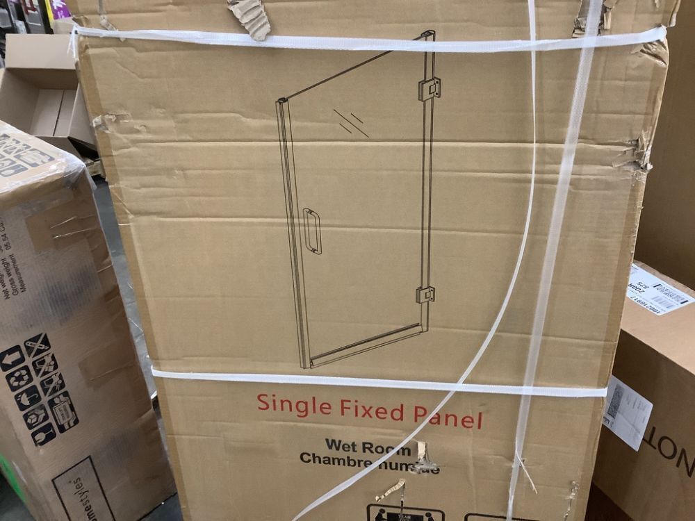 Frameless Tempered Glass Hinged Shower Door, 24" x 72" x 5/16" - Image 4 - Lot 75JF