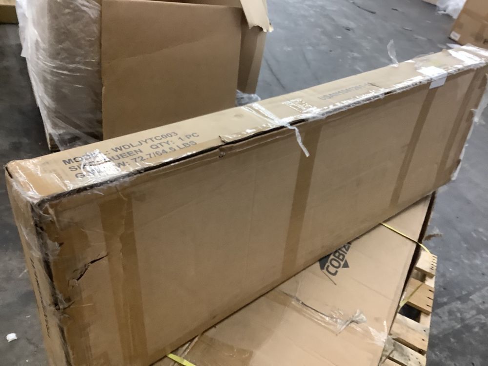 14 Inch Queen Size Metal Platform Bed Frame with Wooden Headboard and Footboard - Image 2 - Lot 76JF