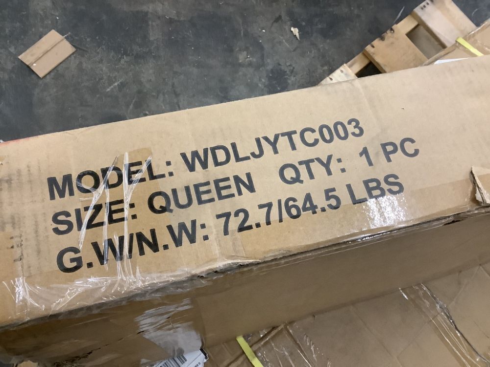 14 Inch Queen Size Metal Platform Bed Frame with Wooden Headboard and Footboard - Image 3 - Lot 76JF