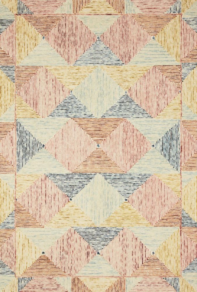 Loloi Spectrum Ivory/Blue/Orange Wool Handmade Area Rug, 8'6" x 12' - Image 1 - Lot 79JF