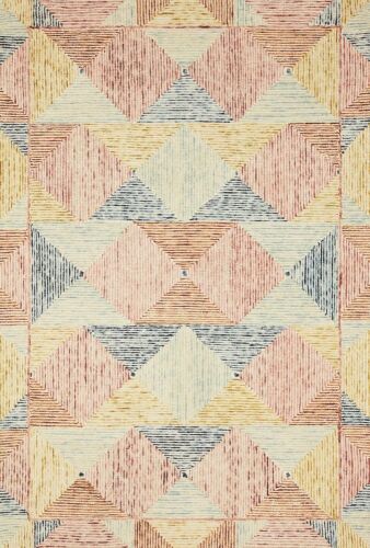 Loloi Spectrum Ivory/Blue/Orange Wool Handmade Area Rug, 8'6" x 12' - Lot 79JF