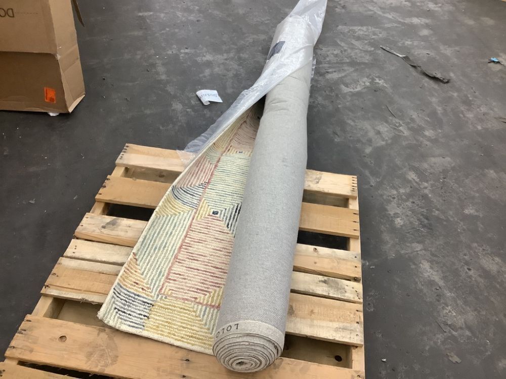 Loloi Spectrum Ivory/Blue/Orange Wool Handmade Area Rug, 8'6" x 12' - Image 2 - Lot 79JF