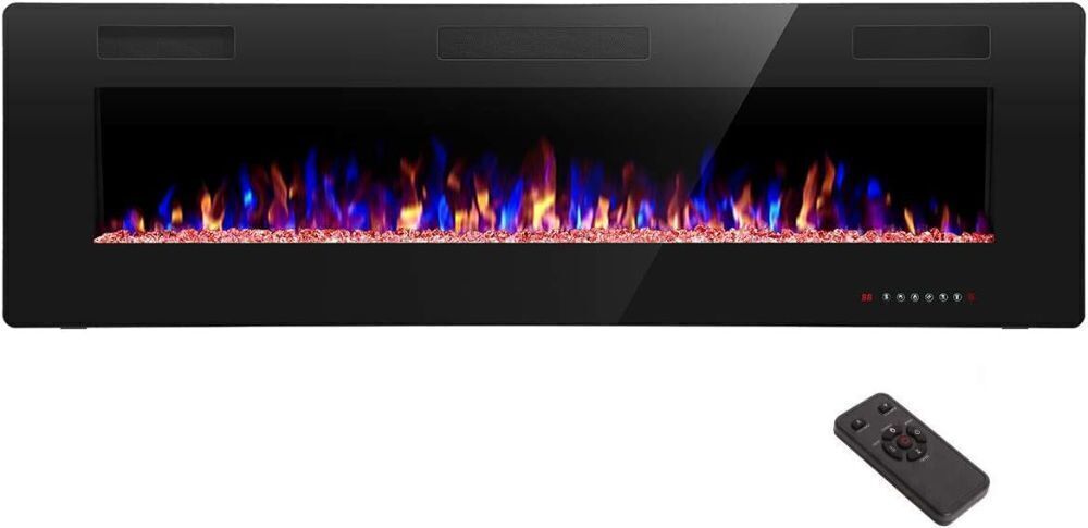 R.W.FLAME 60" Recessed and Wall Mounted Electric Fireplace - Image 1 - Lot 63JF