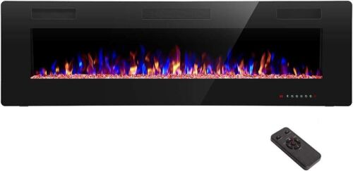 R.W.FLAME 60" Recessed and Wall Mounted Electric Fireplace - Lot 63JF