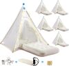 6 Pack Teepee Tent for Kids with Inflatable Airbeds - Thumbnail 1