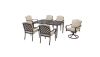 Hampton Bay Laurel Oaks 7-Piece Dark Brown Steel Outdoor Patio Dining Set with CushionGuard Putty Cushions - Thumbnail 1
