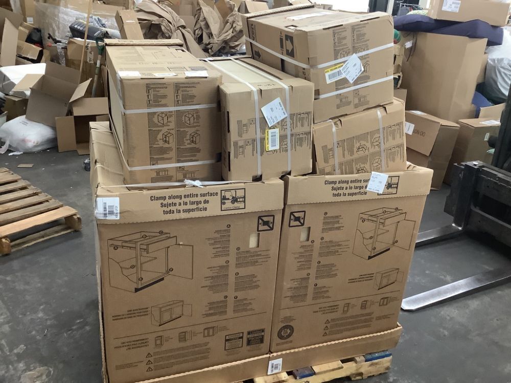 Pallet of (6) Matching Hampton Bay Cabinets, Unfinished - Image 1 - Lot 48JF