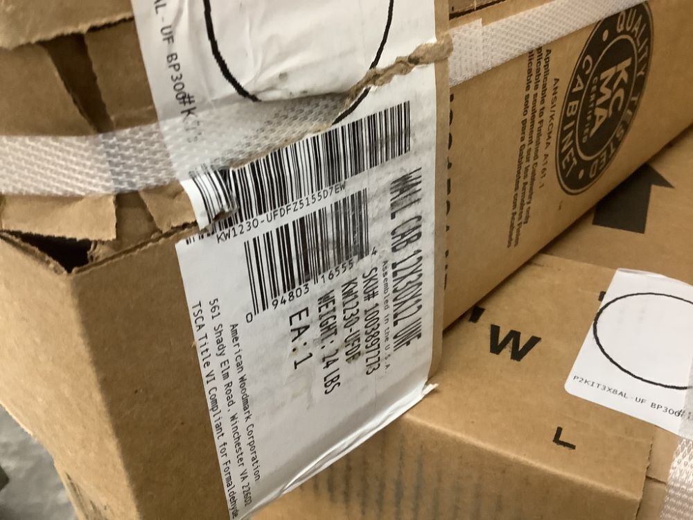 Pallet of (6) Matching Hampton Bay Cabinets, Unfinished - Image 9 - Lot 48JF