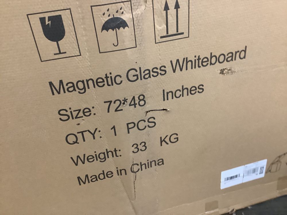 Lot of (2) Magnetic Glass Dry Erase Board 6' x 4 - Image 3 - Lot 57JF