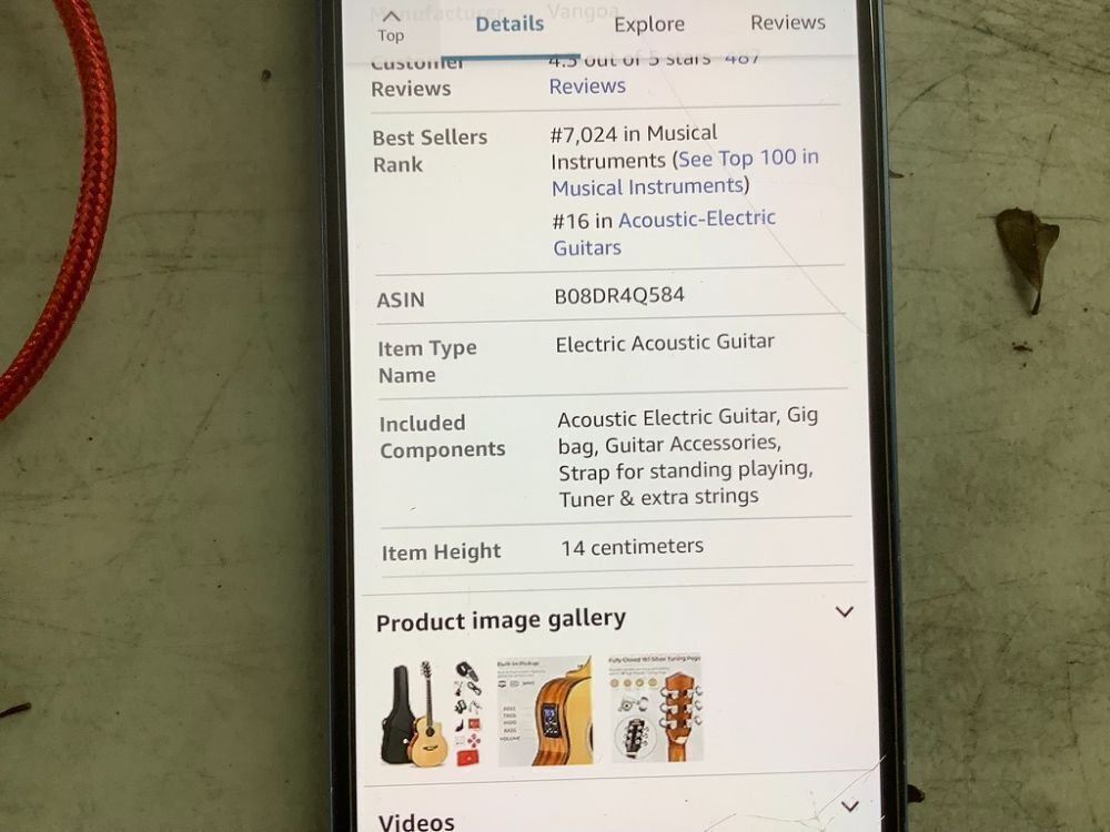 Vangoa 3/4 Steel-String Electric Acoustic Guitar, 36 Inch - Image 11 - Lot 130