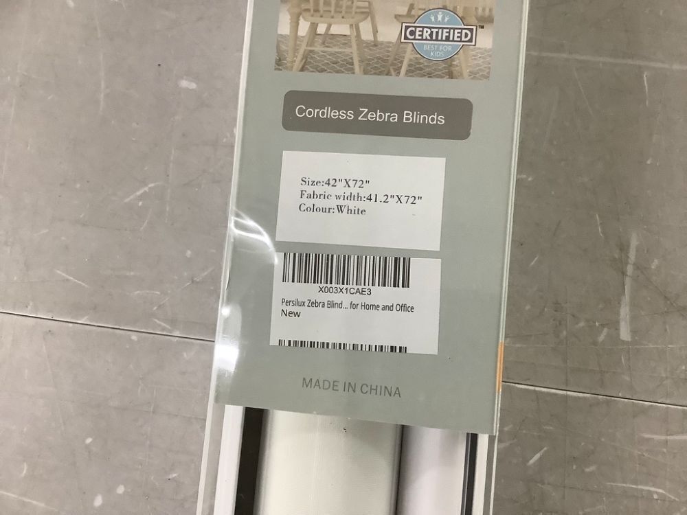 Persilux Cordless Zebra Blinds, 42" x 72" - Image 4 - Lot 725