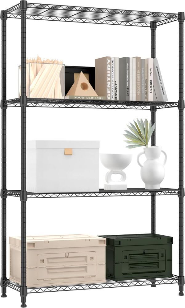 4 Tier Metal Storage Shelves, 13.8" D x 35.4" W x 59.5" H - Image 1 - Lot 629