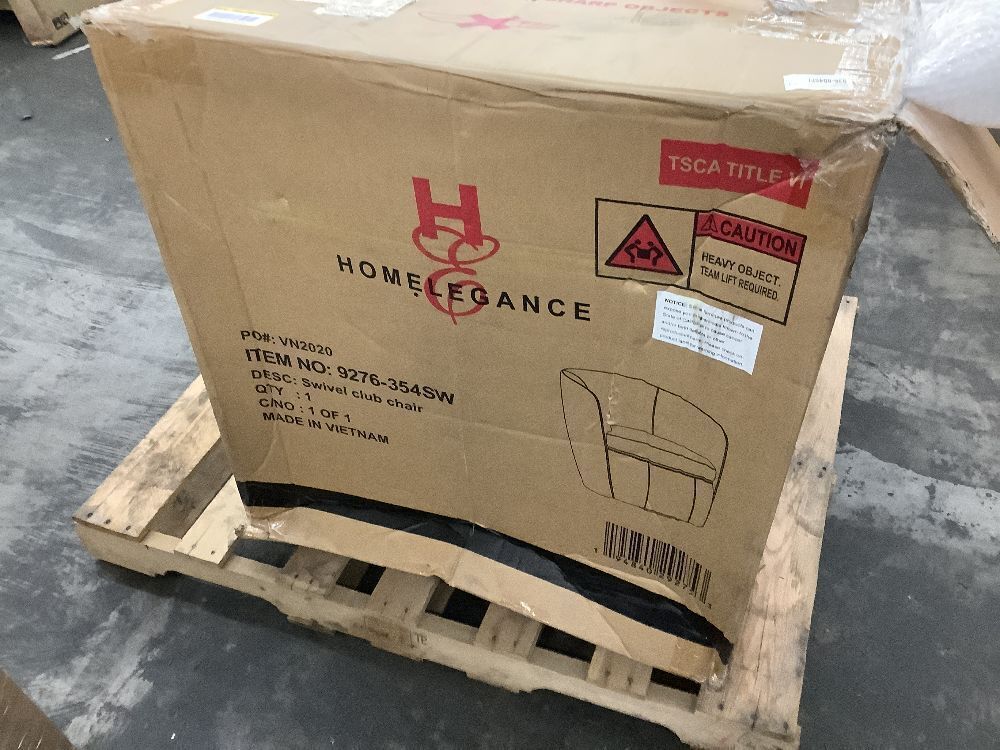 Lazzara Genevieve Bronze Leather Upholstery Swivel Arm Chair - Image 2 - Lot 19JF