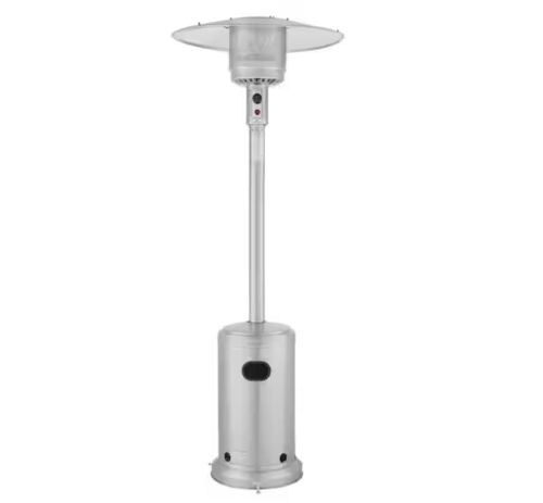 Hampton Bay 48000 BTU Stainless Steel Propane Standing Patio Heater with Wheels - Lot 47JF