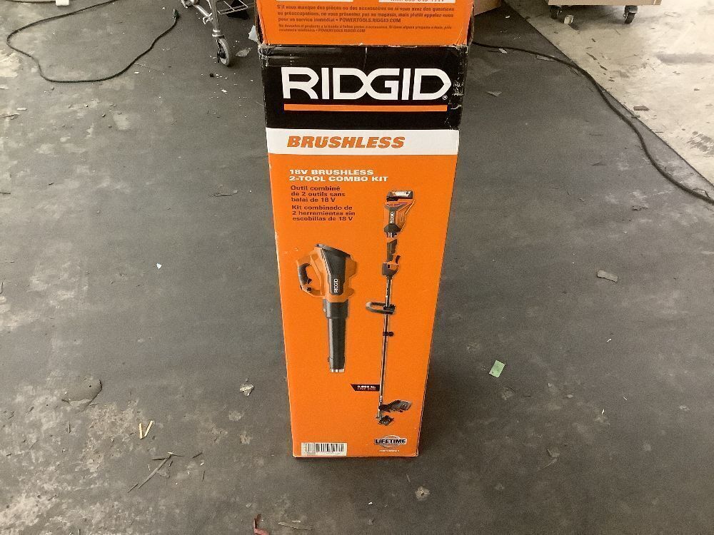 RIDGID 18V Brushless 14 in. Cordless Battery String Trimmer and Leaf Blower 2-Tool Combo Kit with 4.0 Ah Battery and Charger - Image 2 - Lot 25JF