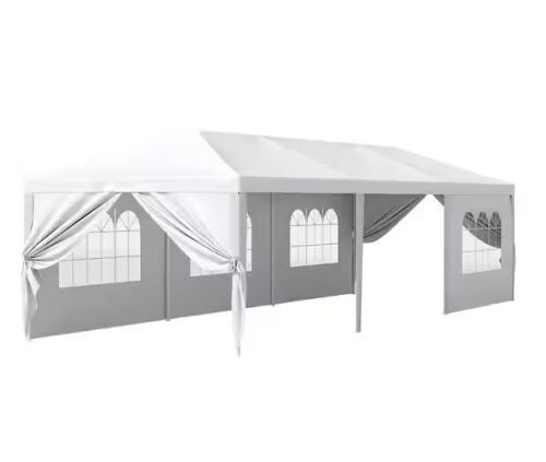10 ft. x 30 ft. White Party Wedding Tent Canopy with 8 Removable Sidewalls - Lot 45JF
