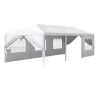 10 ft. x 30 ft. White Party Wedding Tent Canopy with 8 Removable Sidewalls - Thumbnail 1