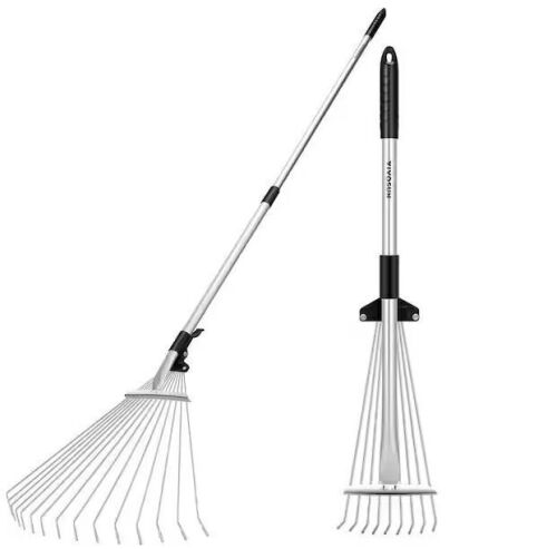 VIVOSUN 2-Pack 64 in. and 30 in. Aluminum Handle Lawn Leveling Rake - Lot 666JF