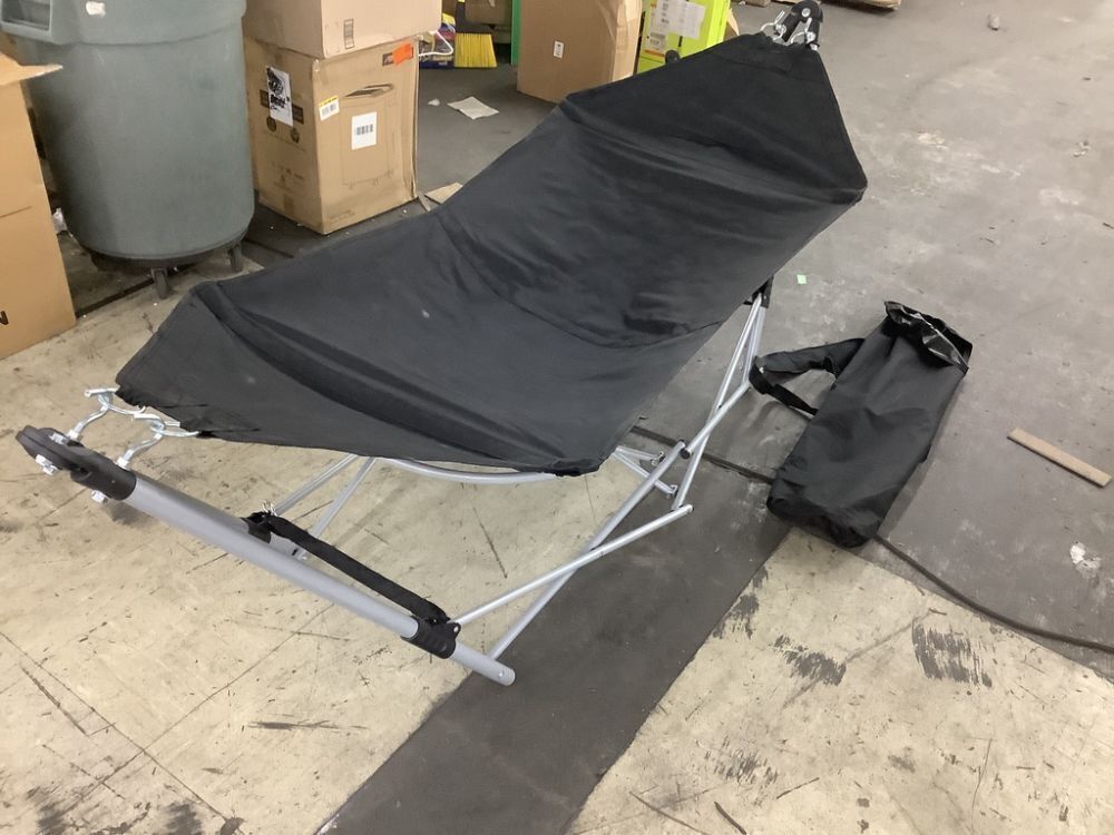 Pure Garden 7.8 ft. Portable Hammock with Stand in Black - Image 4 - Lot 669JF