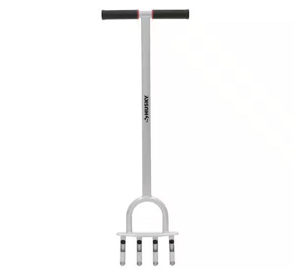Husky 41 in. Manual Lawn Aerator with 4 Prongs and Large Stepper - Image 1 - Lot 775JF