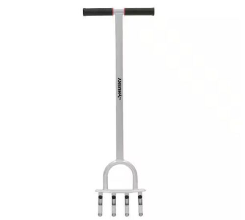 Husky 41 in. Manual Lawn Aerator with 4 Prongs and Large Stepper - Lot 775JF